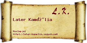 Later Kamélia névjegykártya